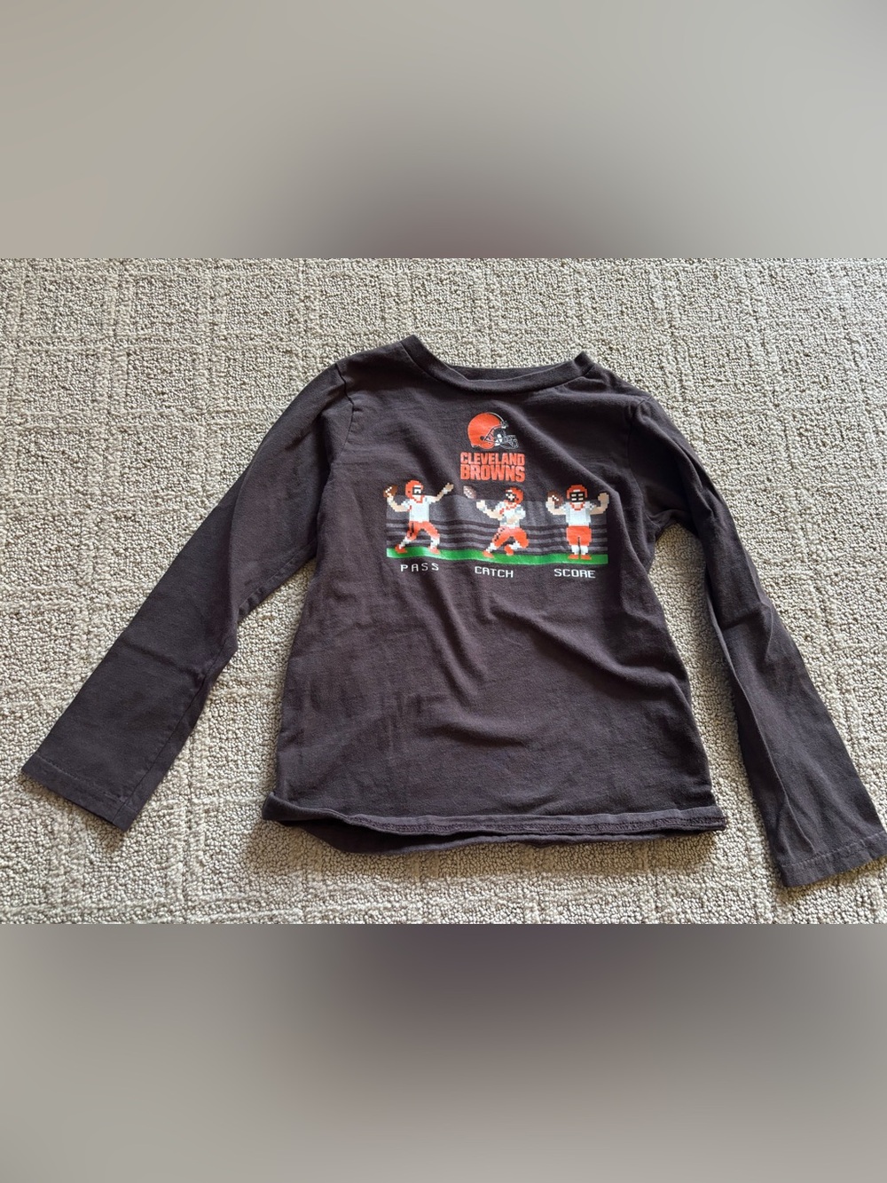 Cleveland Browns Kids Long-Sleeve Graphic Tee - Black & Orange